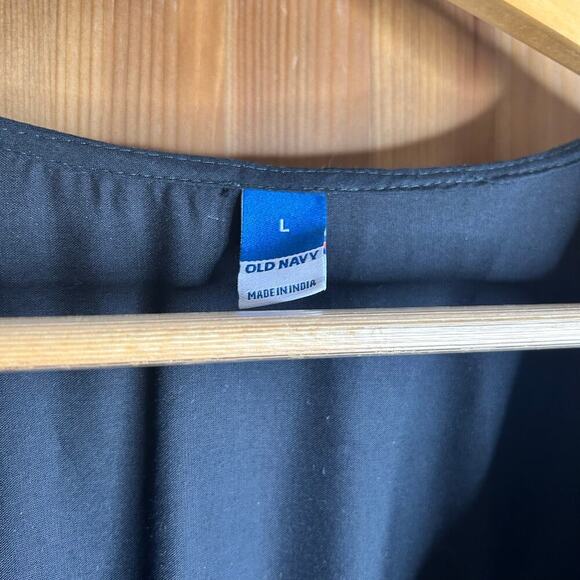 Old Navy Eyelet Puff Sleeve Midi Swing Dress Womens Large Black Prairie Romantic - Picture 9 of 11